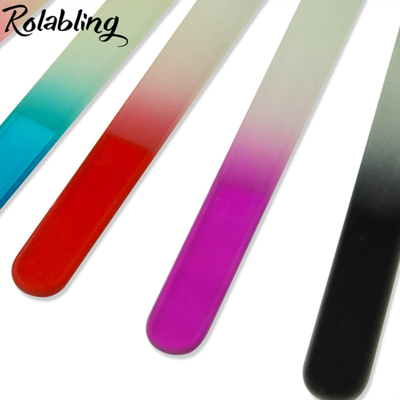 Rolabling Set of 5 Crystal Glass Nail Files Doubled Sized Nail Buffers for Natural and Artificial Nail Care - BeesActive Australia