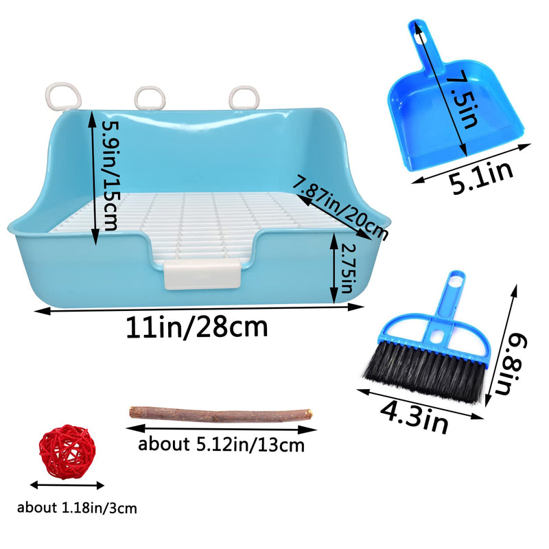 Hamiledyi Rabbit Litter Box, Small Animal Corner Potty Trainer, Bunny Toilet Pets Plastic Rectangle Cage Bedding Box Pet Pan with Chew Toys for Guinea Pigs Hamster Chinchilla Ferret - BeesActive Australia