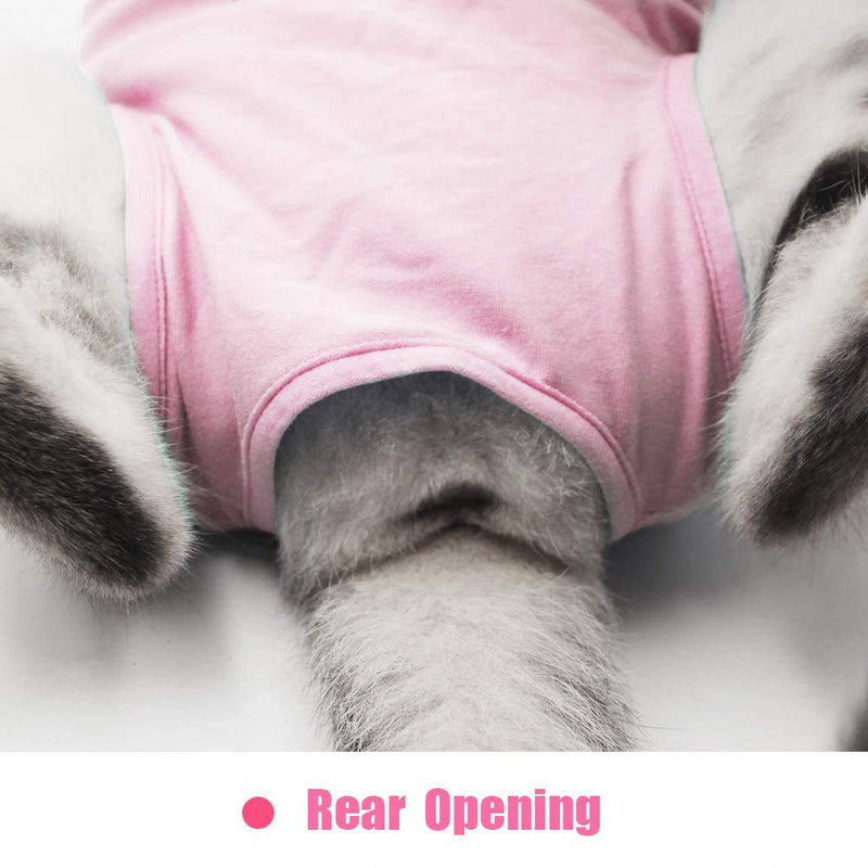 Cat Professional Recovery Suit for Abdominal Wounds and Skin Diseases,E-Collar Alternative for Cats and Dogs, After Surgey Wear Anti Licking, Recommended by Vets Medium (Pack of 1) Pink - BeesActive Australia