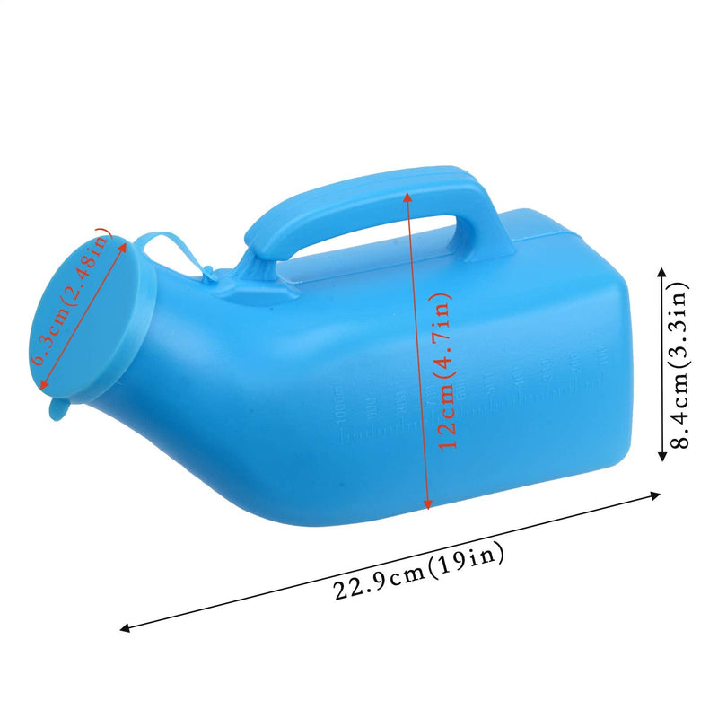 Urinals for Men Thick Firm Portable Urinal, Urine Collection for Hospital, Incontinence, Elderly, Travel Bottle and Emergency (Blue) Blue - BeesActive Australia