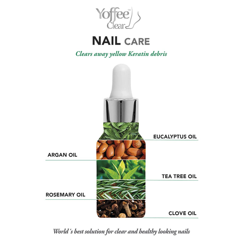Yoffee Clear Nail Care - Anti Fungal Nail Treatment for Finger and Toenails - 10 ml - Antibacterial and Antiseptic - Fungal with Organic Argan Oil and Tea Tree Oil - Concentrated Formula/Made in Spain 10 ml (Pack of 1) - BeesActive Australia