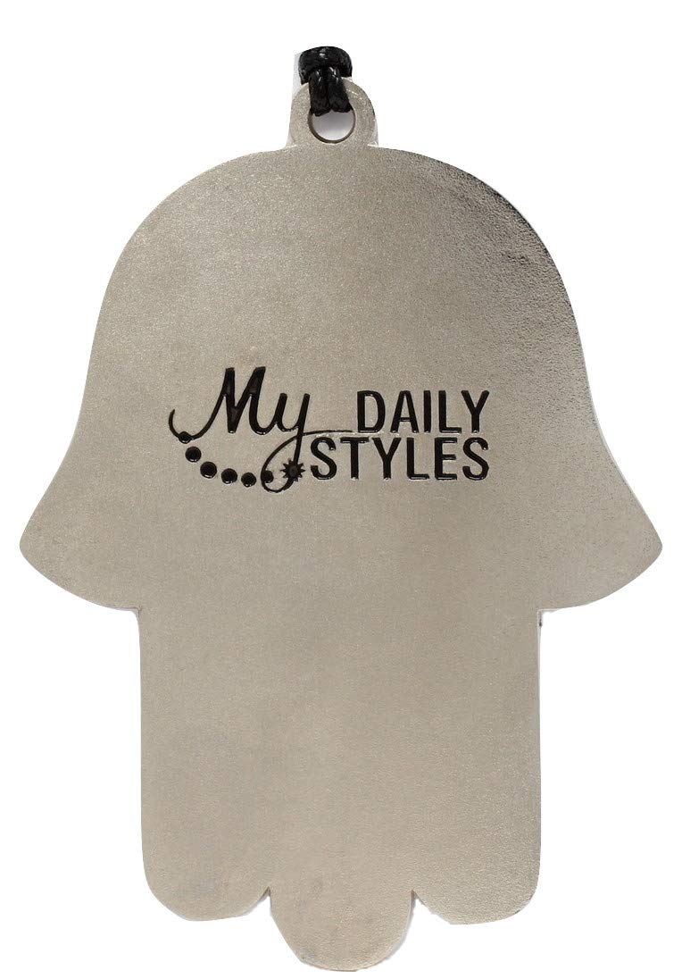 My Daily Styles Jewish Chai Living Good Luck Home Wall Decor Multicolor Hamsa Hand - Large - Made in Israel (Blue) Blue - BeesActive Australia