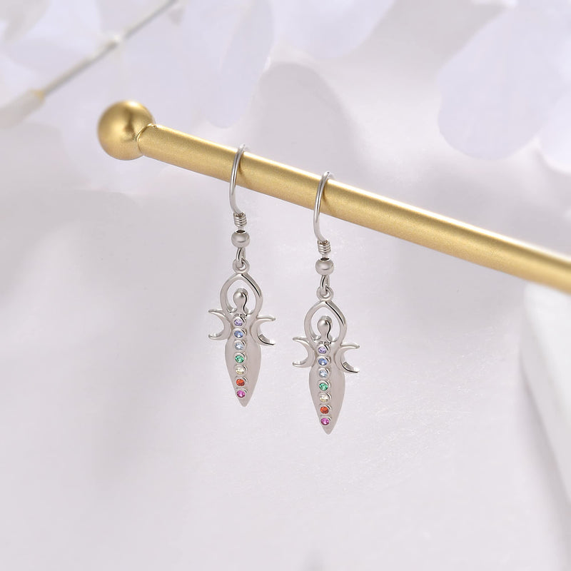 LINGBG JEWELRY Witch Broom Earrings 925 Sterling Silver Cross Earrings Infinity Earrings Skull Key Earrings for Women Chakra Earrings Feather Earrings Jewelry Gifts for Girls Friends 15# Earrings - BeesActive Australia