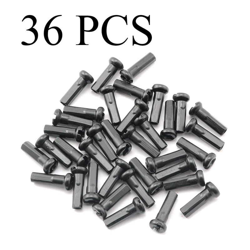 Pro Bamboo Kitchen 36pcs Mountain Bike Spoke Cap Black Carbon Steel Bicycle Spoke Cap 14G Nipple for 2mm Diameter Spokes - BeesActive Australia