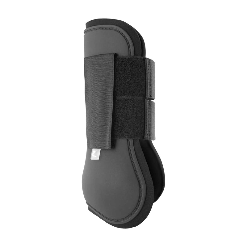 HORZE Chicago Protective Horse Tendon Boots - Lightweight Open Front Boots for Jumping, Trail Riding, and Turnout (Pair) Shetland Black - BeesActive Australia