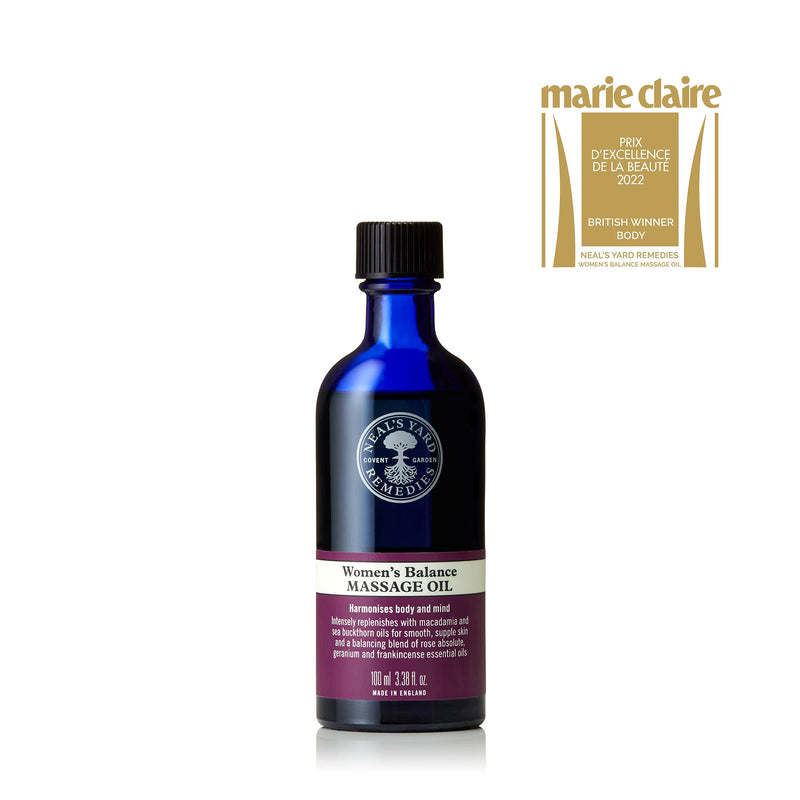 Neal's Yard Remedies | Women's Balance Massage Oil | Relaxing Body Gifts for Women - Essential Oil & Blend of Rose Oil | 100ml - BeesActive Australia