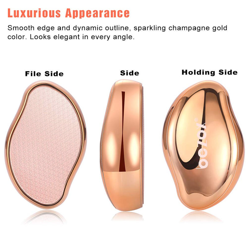 BEZOX 2in1 Nano Glass Foot File for Foot Spa, Home Salon -Highly Effective Callus Remover Wake Up Velvety Feet -High-Density Fine Nano Glass Not Hurt Your Feet, Crystal Foot File for Travel Use Golden - BeesActive Australia