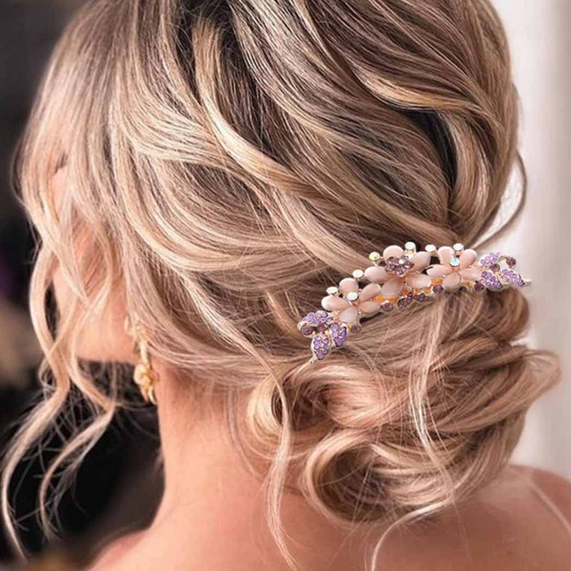 Bohend Rhinestone Hair Comb Crystal Hair Barrettes Decorative Hair Combs Bridal Hair Accessories for Women and Girls (4) (1) 1 - BeesActive Australia