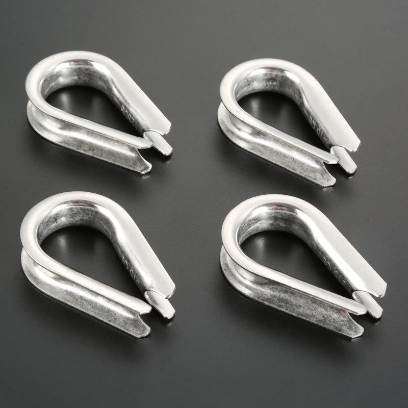 4Pcs 1/2" Wire Rope Chain Thimble for Boat Rigging Anchor Boat Terminating Splicing 316 stainless - BeesActive Australia
