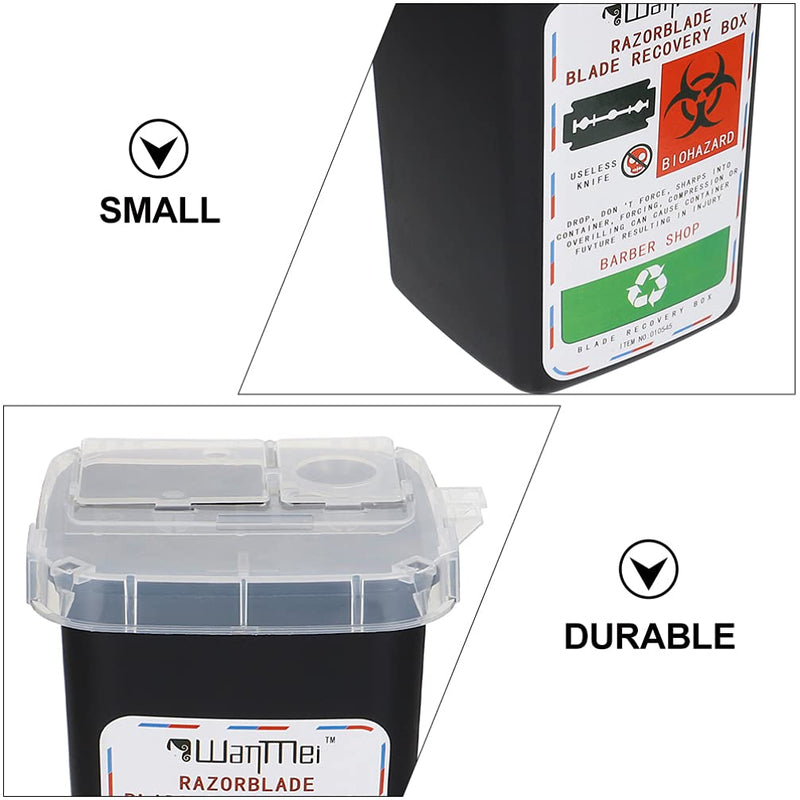 FRCOLOR 2Pcs Disposal Container Portable Sharps Container Barber Razor Disposal Collect Box (Black) - BeesActive Australia