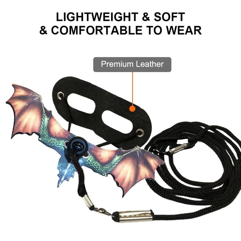 Bearded Dragon Leash, Adjustable Portable Reptile Leash with Cool Wings for Gecko, Bearded Dragon, Chameleon, Iguana, Hamster, Guinea Pig (S+M+L) black grey - BeesActive Australia