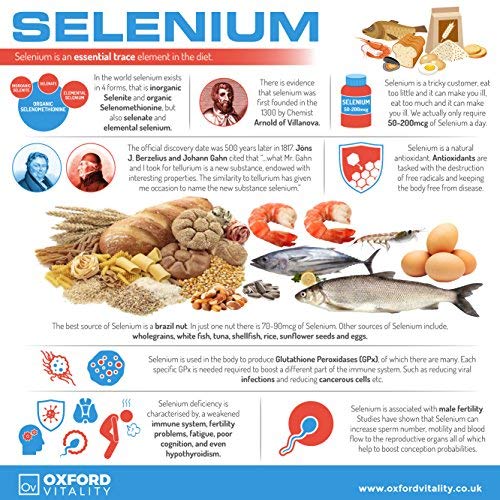Selenium Tablets | 200mcg Supplement | for Immune System & Thyroid Health | Oxford Vitality 120 Count (Pack of 1) - BeesActive Australia