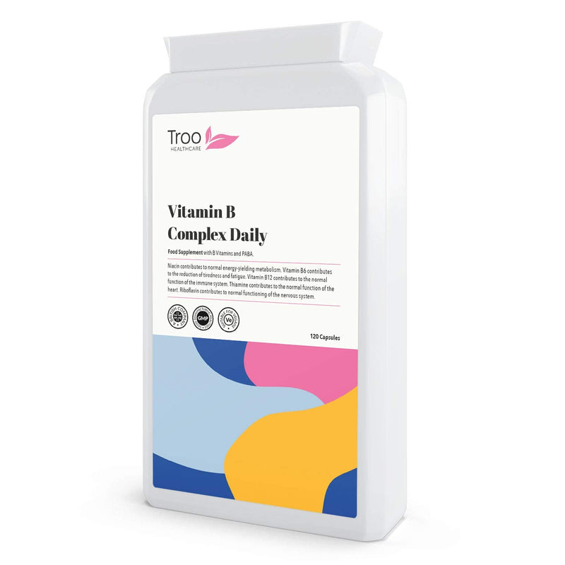 Vitamin B Complex Daily 100 Supplement - 120 Capsules | Minimum 100 NRV Daily Supplement | UK Manufactured - BeesActive Australia
