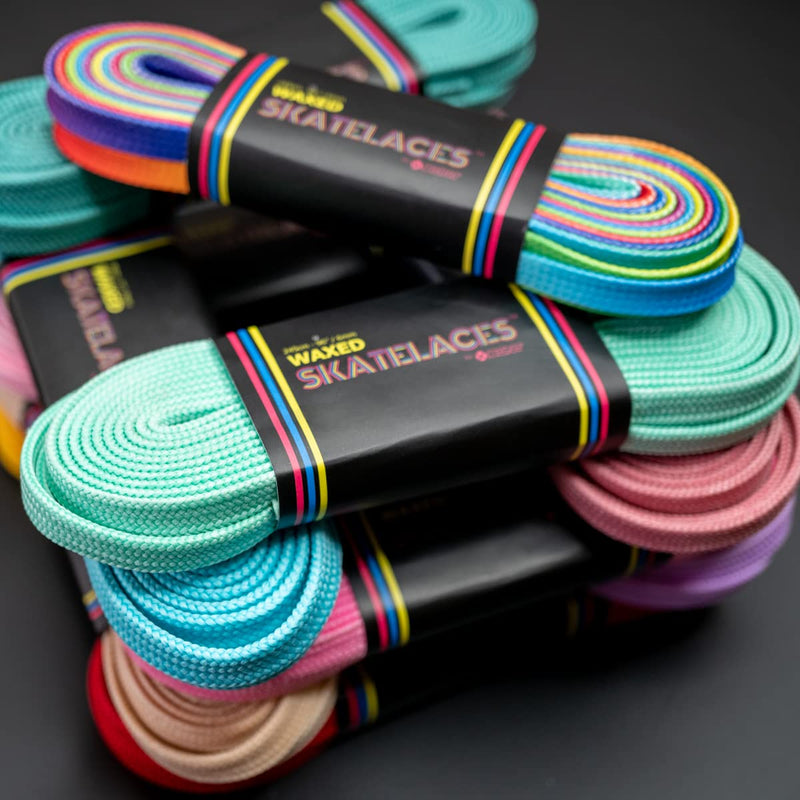 Bont Skates Waxed Laces - 6mm & 8mm - 47" 71" 79" 96" 108" - Tickle Blue 6mm Wide / 79 inch / 200 cm - BeesActive Australia