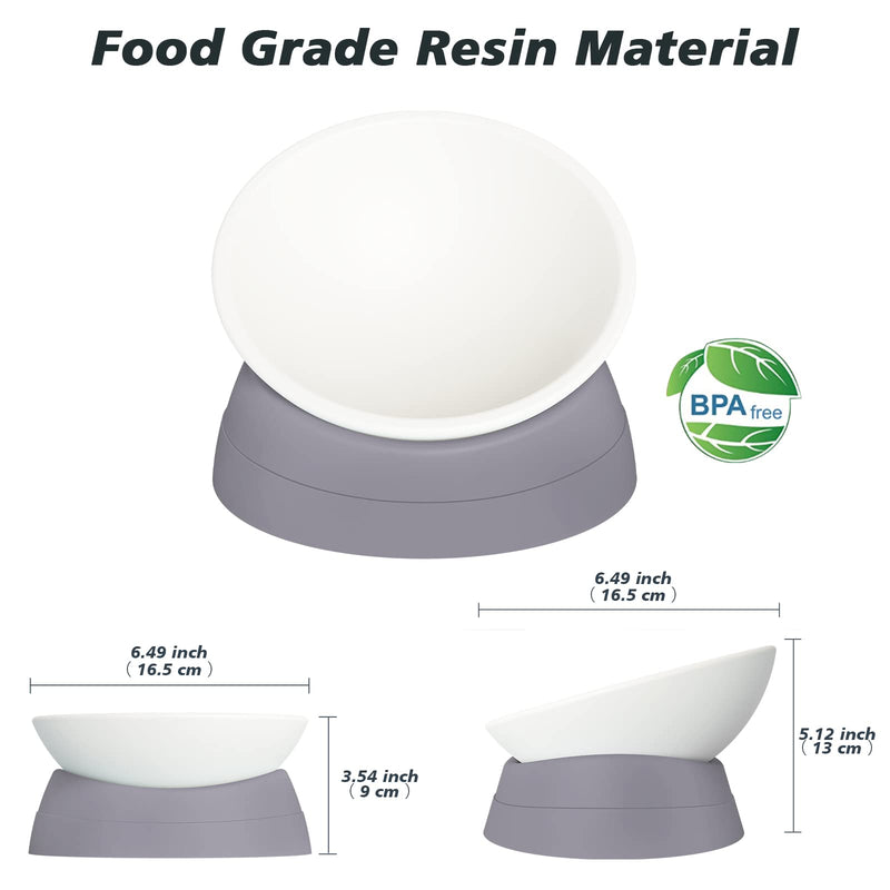 Hi, Ravitat Cat Bowls Elevated Cat Food Bowl Adjustable Cat Dish Anti-Slip and Anti-Noise Raised Cat Bowl Protecting Pet’s Spine Thickened Plastic Bowl Suitable for Indoor Cats, 17 Oz Milky White - BeesActive Australia