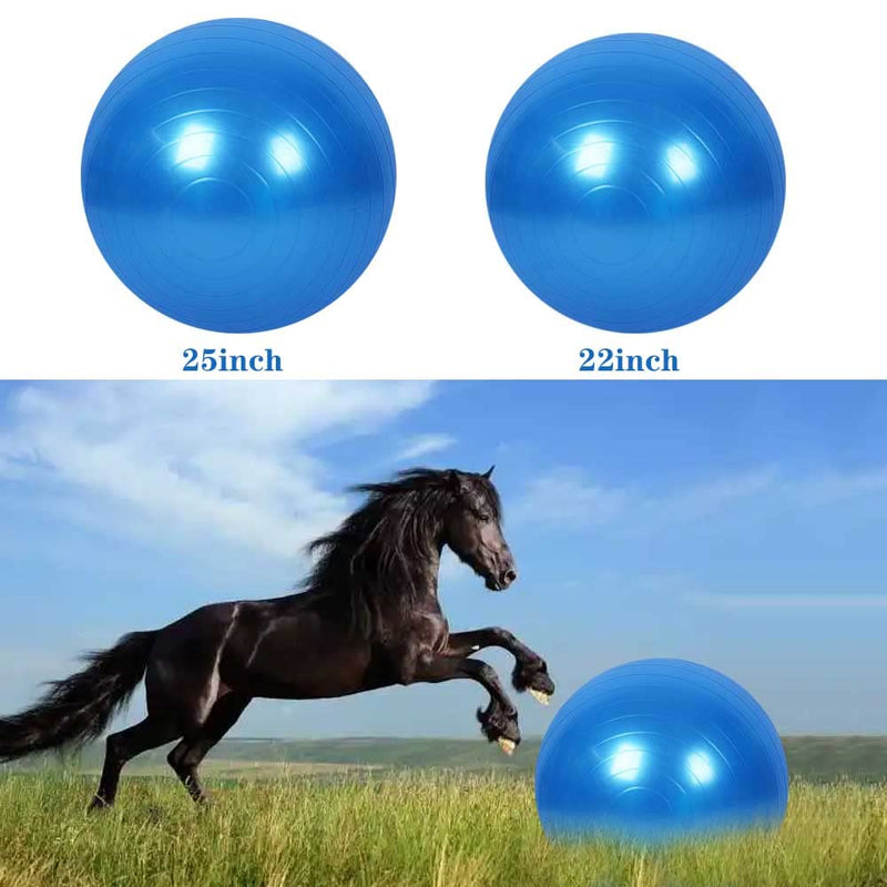 Horse Ball Training Toy, Anti-Burst Horse Exercise Ball Toy with Inflator Pump for Horse Lamb Goat Enterainment Toy Ball 22 Inch Blue - BeesActive Australia