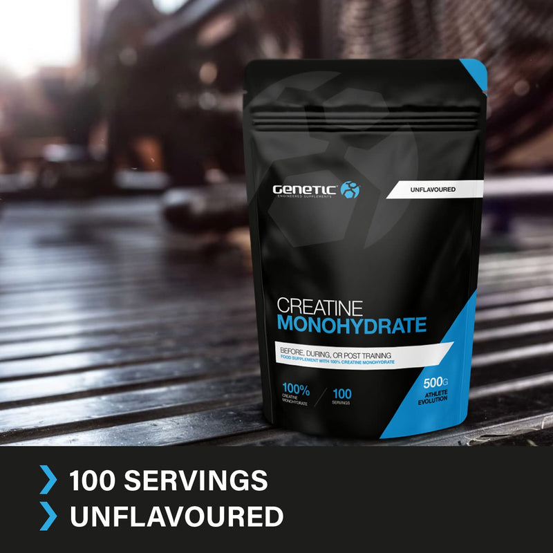 Pure Creatine Powder - Genetic Supplements - Creatine Nutritional Supplements - Muscle Builder - Muscle Repair - Unflavoured - 500g - 100 Servings - BeesActive Australia