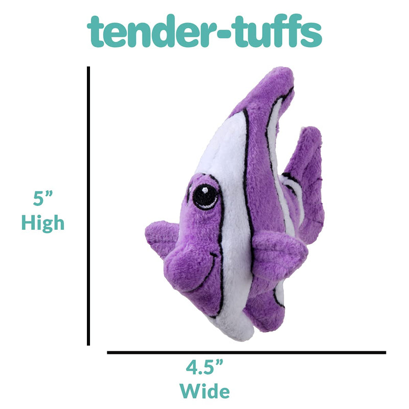 Snuggle Puppy Tender-Tuffs Tiny - Tough Plush Dog Toys for Puppies and Small Breeds - Stuffed Purple Angelfish with Puncture Resistant Squeaker - BeesActive Australia