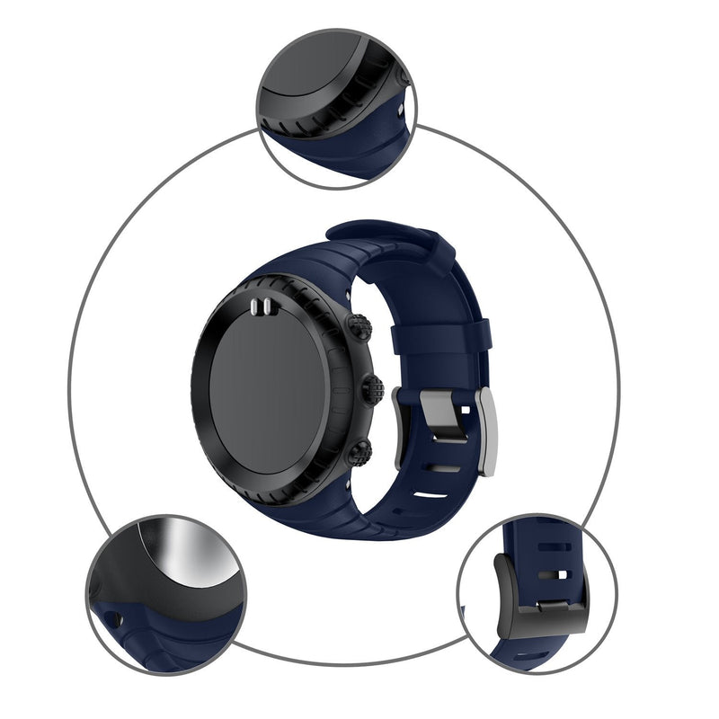 PATROHOO Suunto Core Strap, Rubber Replacement Watch Band for Suunto Core SS014993000. midnight blue - BeesActive Australia