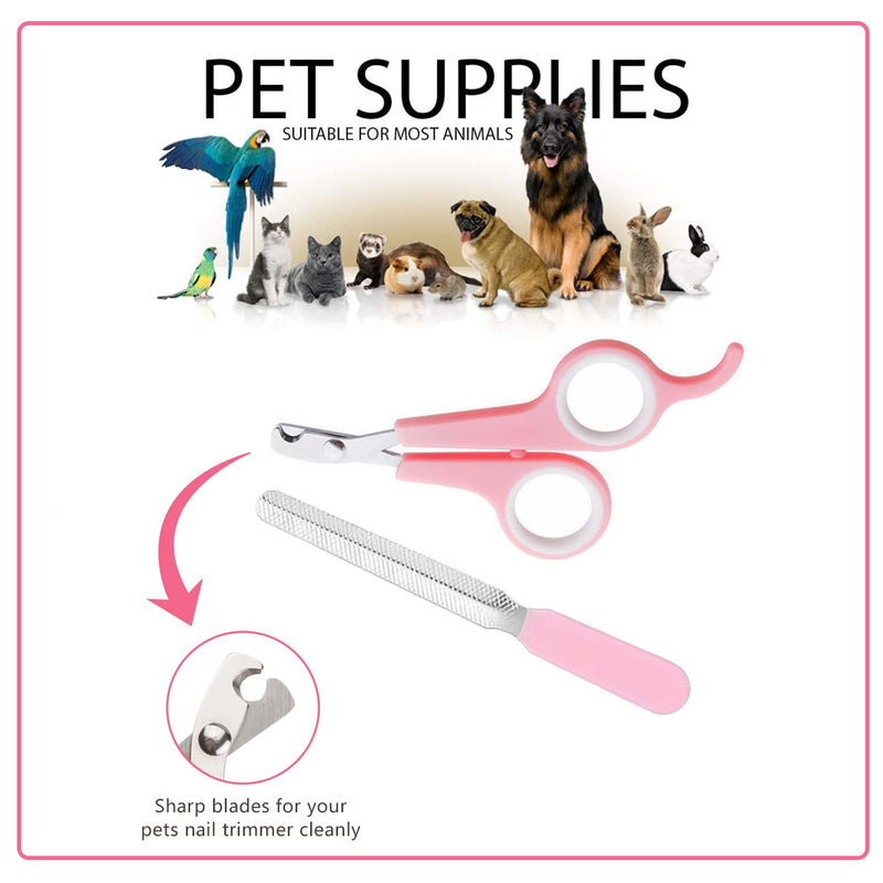 Crafterlife Small Animal Pet Grooming Kit with Pet Shedding Slicker Brush, Bath Massage Glove, Pet Grooming Comb, Nail Clipper Trimmer for Rabbit, Puppy, Kitten, Guinea Pig, Hamster, Ferret (Pink) - BeesActive Australia