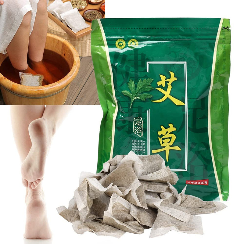 Foot Reflexology Chinese medicine foot bath powder kits, Natural Plants Foot Bath Powder 6g x 30(Wormwood) Wormwood - BeesActive Australia