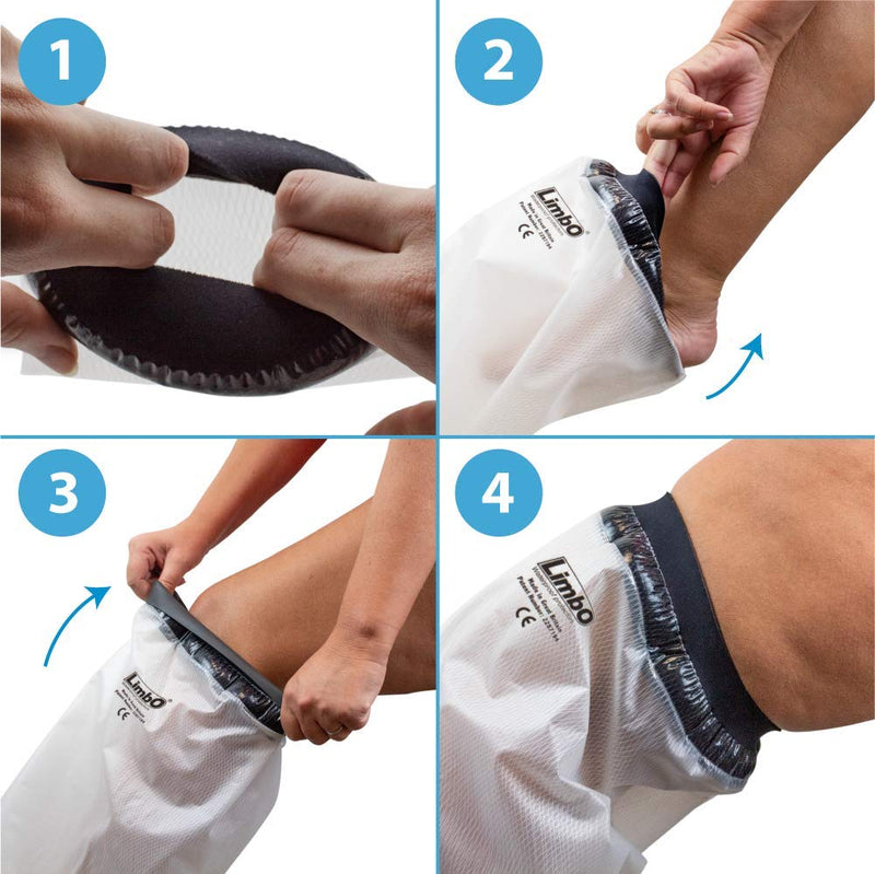 Limbo Waterproof Cast and Dressing Protector - Full Leg (M80LL: 39-51 cm Upper Thigh Circ. (5'0-6'0)) M80LL: 39-51 cm Upper Thigh Circ. (5'0-6'0) - BeesActive Australia