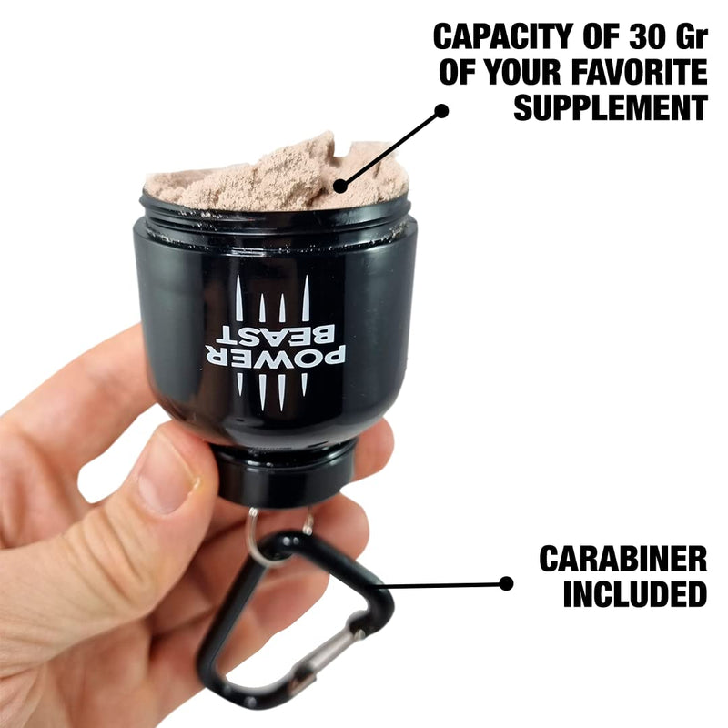 POWER BEAST 2X Protein Powder and Supplement Funnel Keychain, Portable To-Go Container, Portable Protein Powder Container for The Gym Workouts, Fitness, and Travel 2-Pack. - BeesActive Australia