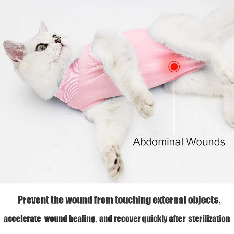 Cat Professional Recovery Suit for Abdominal Wounds and Skin Diseases,E-Collar Alternative for Cats and Dogs, After Surgey Wear Anti Licking, Recommended by Vets Medium (Pack of 1) Pink - BeesActive Australia