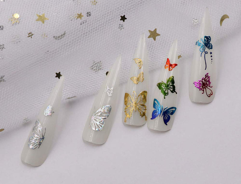 4Sheets Butterfly Nail Art Stickers Decals Butterfly Shapes Nail Art Decoration - BeesActive Australia