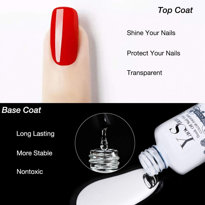 Gel Nail Polish Kit - YaoShun Gel Polish Base Coat and Top Coat for Gel Polish Long Lasting Shiny Finish 8ml Each Bottle Nail Polish Manicure Kit 8ml base and top coat #01 - BeesActive Australia