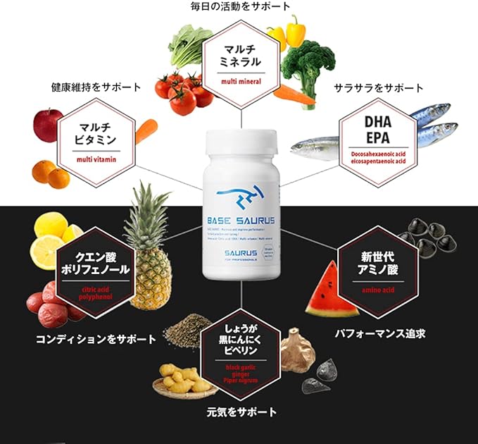 SAURUS Base Saurus Multimineral Multivitamin DHA Citric Acid Amino Acid Contains 150 Tablets/Marathon Triathlon Trail Run Road Bike - BeesActive Australia