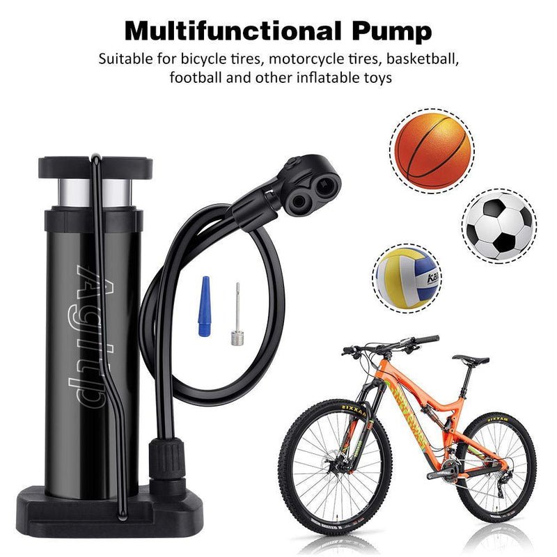 Agltp Bike Pump, Mini Bike Floor Pump Compact Mini Portable Bicycle Foot Pump Compatible with Presta and Schrader Valve Portable Bicycle Pump,Aluminum Alloy Floor Bicycle Pump,Free Puncture Repair Kit - BeesActive Australia