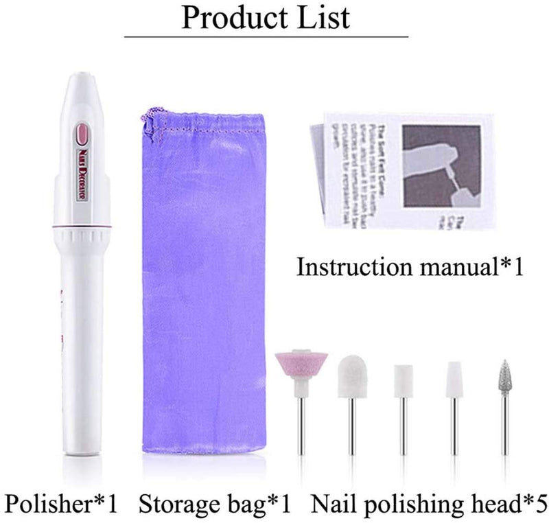 Electric Manicure Nail Art Beauty Care File Polish Drill Tool Kit Set, 5-in-1 Grinder Grooming Kit Includes Callus Remover Set, Nail Buffer & Polisher, Portable Nail Files Nail Drill Trimming Kit - BeesActive Australia