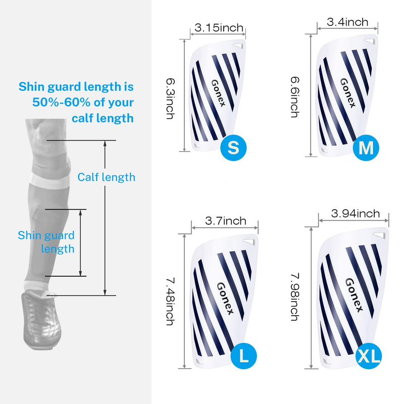 Gonex Soccer Shin Guards for Kids Adult, Youth Boys Girls Shin Guards Slip in Soccer Shin Pad Sleeves Canilleras for Football Games, EVA Cushion Protection Reduce Shocks & Injuries White Sleeves Small - BeesActive Australia