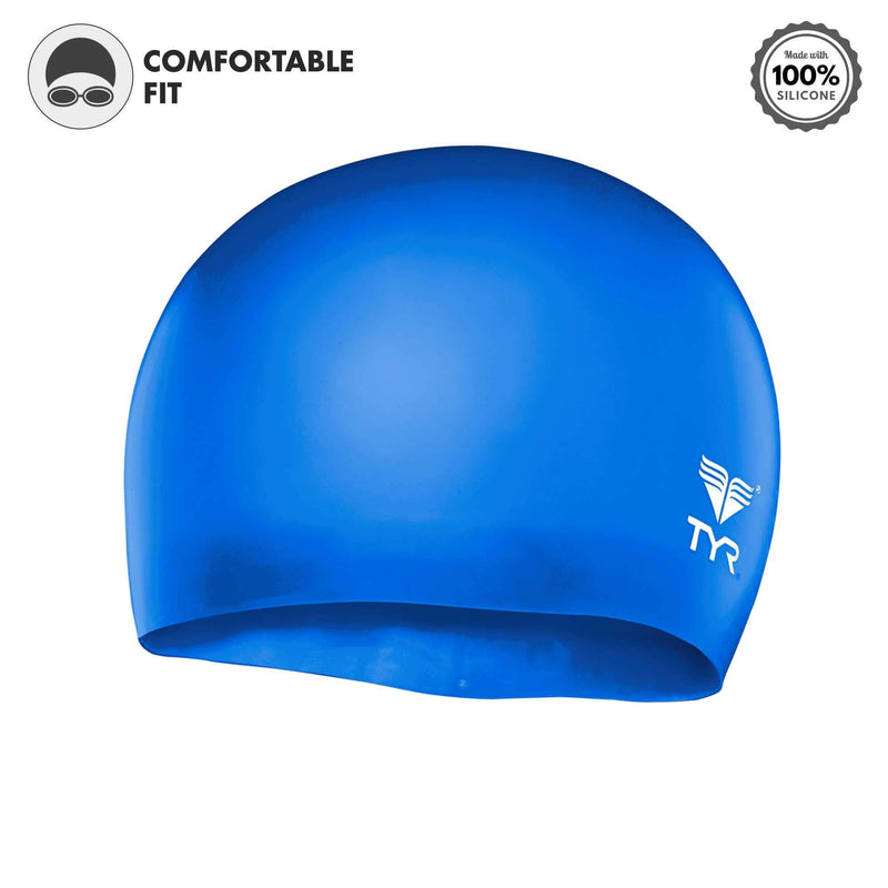 TYR Wrinkle Free Junior Silicone Cap Royal - BeesActive Australia