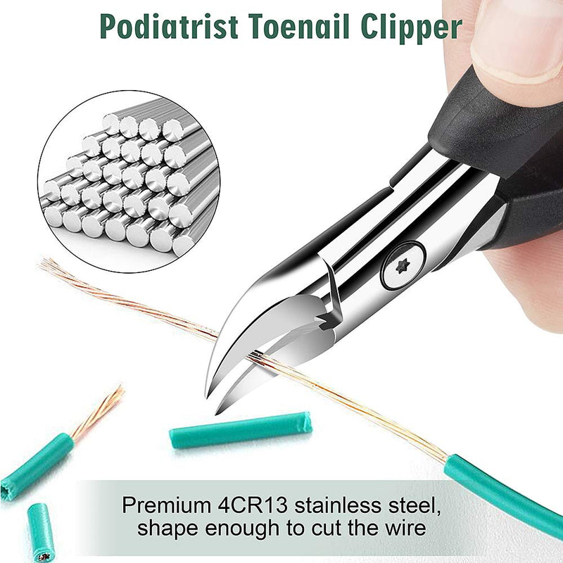 Toenail Clippers for Ingrown Toenails, Heavy Duty Nail Clippers for Thick Nails Podiatrist Toenail Clippers Toe Nail Clipper for Seniors Toenail Trimmer Super Sharp Toe Nail Clippers Set Black - BeesActive Australia