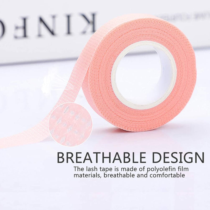 6 Rolls Eyelash Tape, TEOYALL Adhesive Lash Extension Tape Breathable Micropore Fabric Tape Lash Extensions Supplies (Pink) #1 Pink - BeesActive Australia