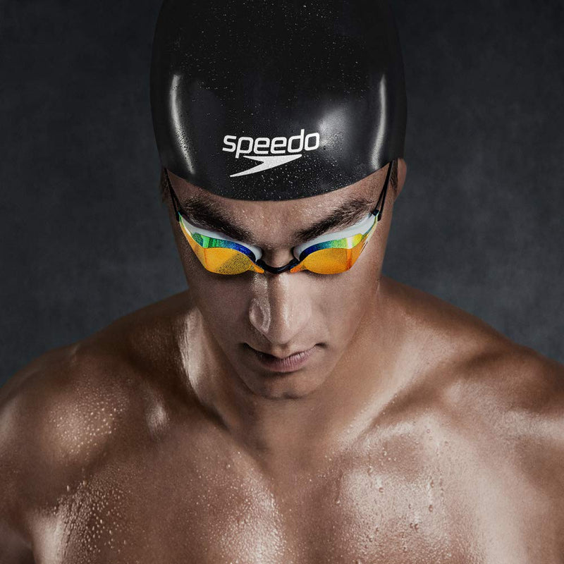 Speedo Swim Cap - Aqua V Flat Pack Swim Cap Speedo Black Medium - BeesActive Australia