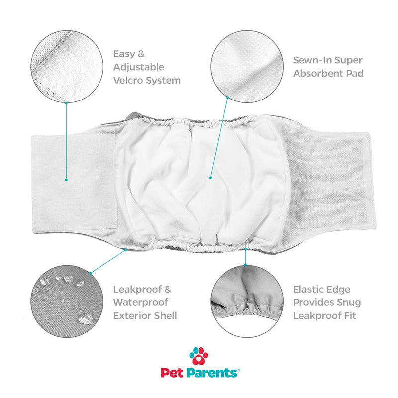 Pet Parents Premium Washable Dog Belly Bands (3pack) of Male Dog Diapers, Dog Marking Male Dog Wraps, High Absorbing Belly Band for Male Dogs Medium Natural - BeesActive Australia