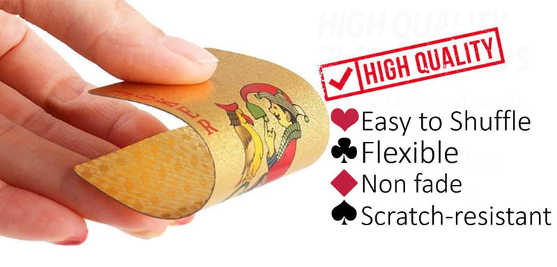 Magic Kiss Waterproof Gold and Silver Foil Poker Playing Cards, Deck of Plastic Playing Cards Gift Gold 1 Deck - BeesActive Australia