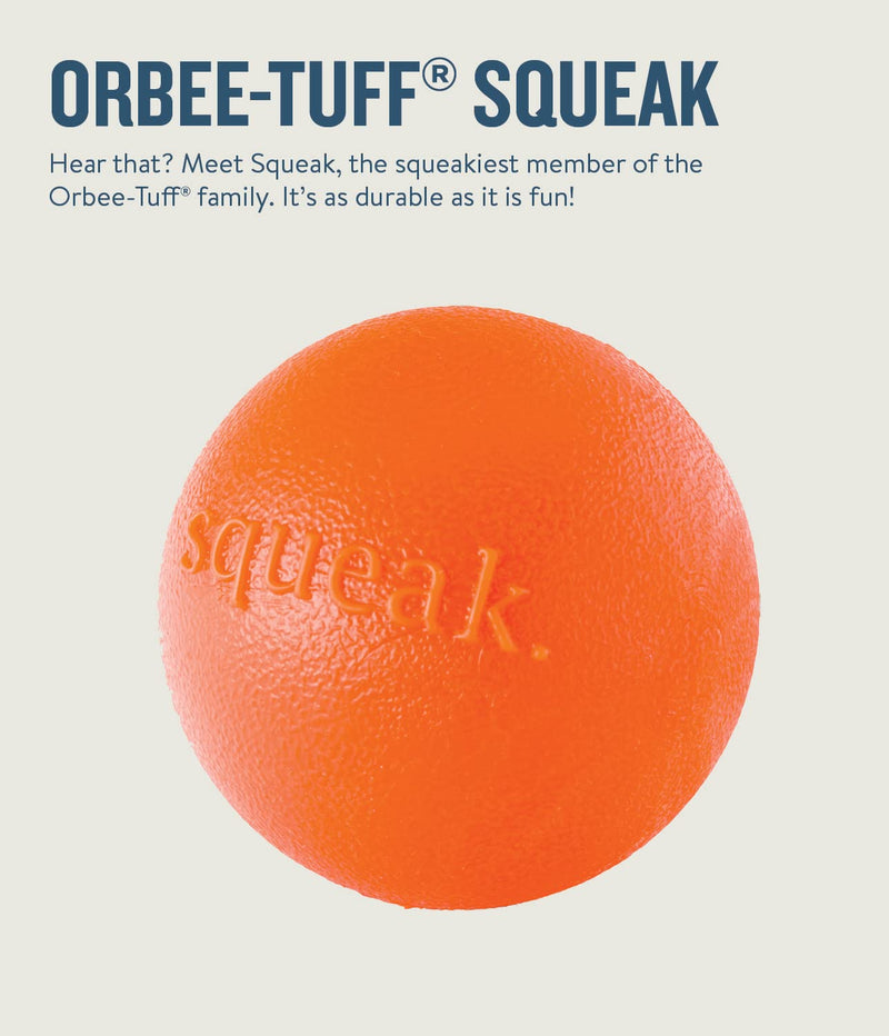 Planet Dog Orbee-Tuff Interactive Ball Dog Toys Squeak Ball One-Size Orange - BeesActive Australia