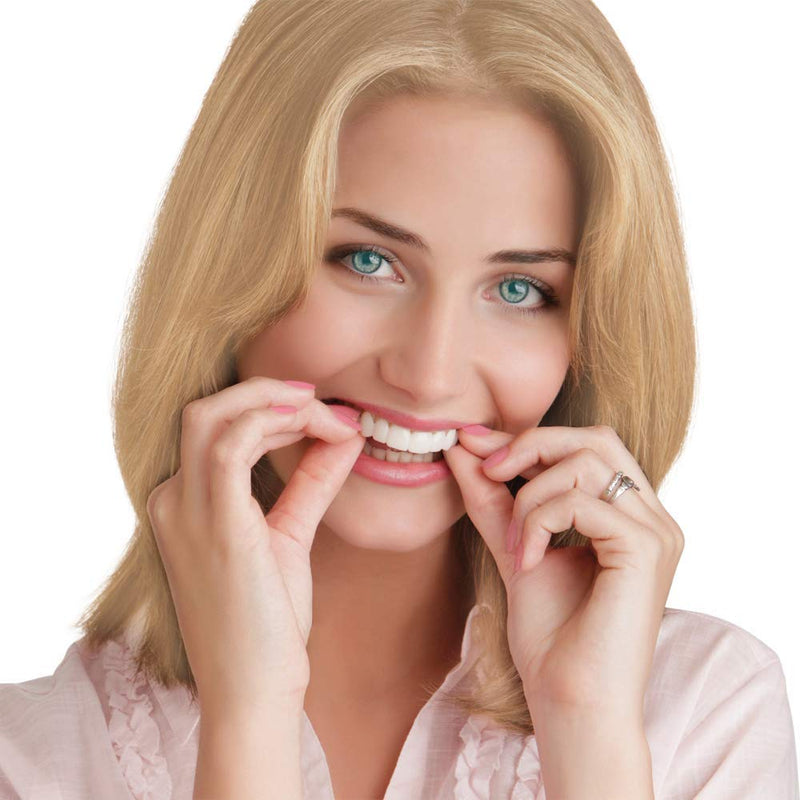 Glamza Get Set Smile Whitening Teeth Snap Cap On Instant Comfortable Flex Perfect Veneers White - BeesActive Australia