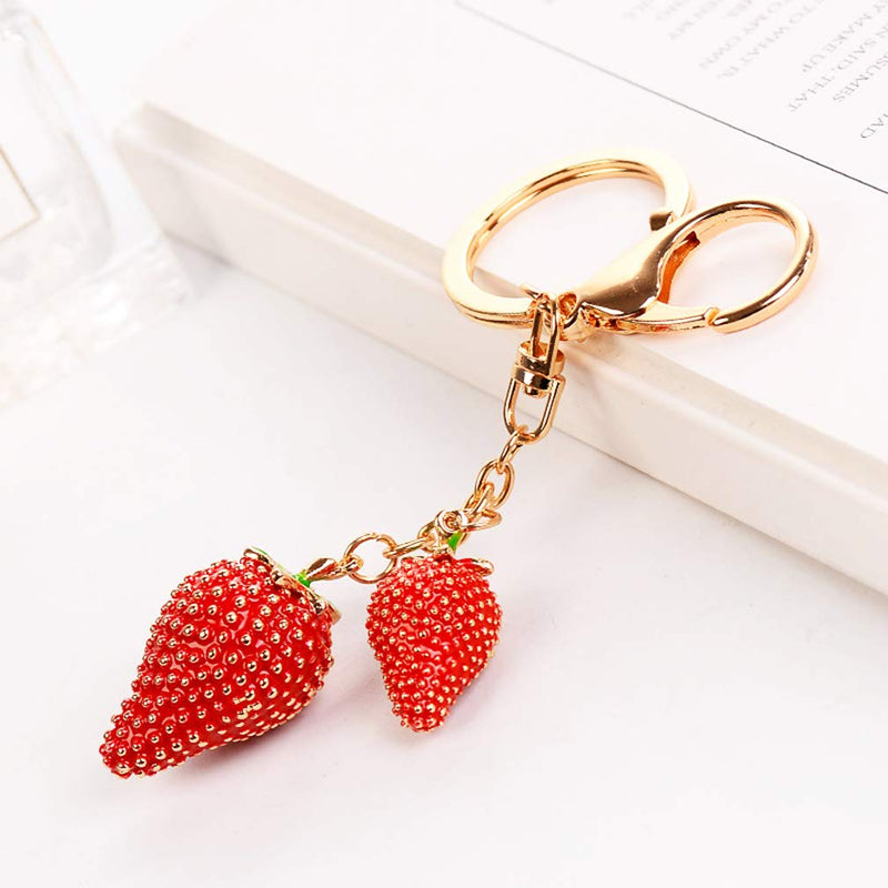 Grtdrm Lovely Fruits Shape Crystal Rhinestone Sparkling Keychain Bag Pendant Handbag Charm for Women Girls - BeesActive Australia