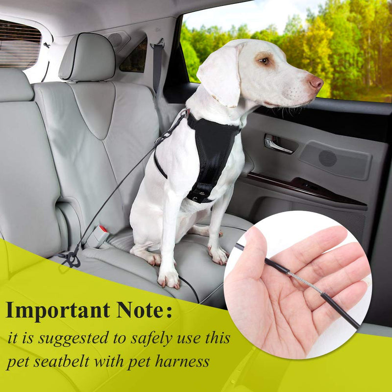 Vivaglory Chew-Proof Dog Seat Belt, New 2-in-1 Multi-Functional Waterproof Dog Safety Belt, Heavy Duty Steel Rope Pet Car Seat Belt with 5 Sizes for Small to X-Large Dogs (16"/22"/28"/33"/37") 33 Inch Black - BeesActive Australia