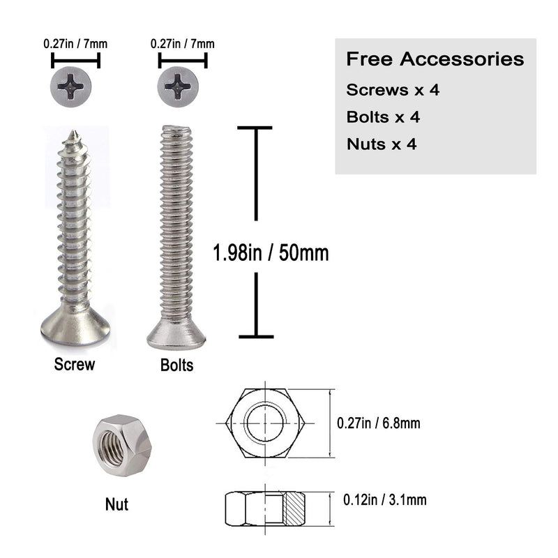 [AUSTRALIA] - ZOMCHAIN Boat Cleat Open Base Boat Cleat, Dock Cleat All 316 Stainless Steel Boat Mooring Accessories, Include Installation Accessories Screws 5 inch-2PCS 