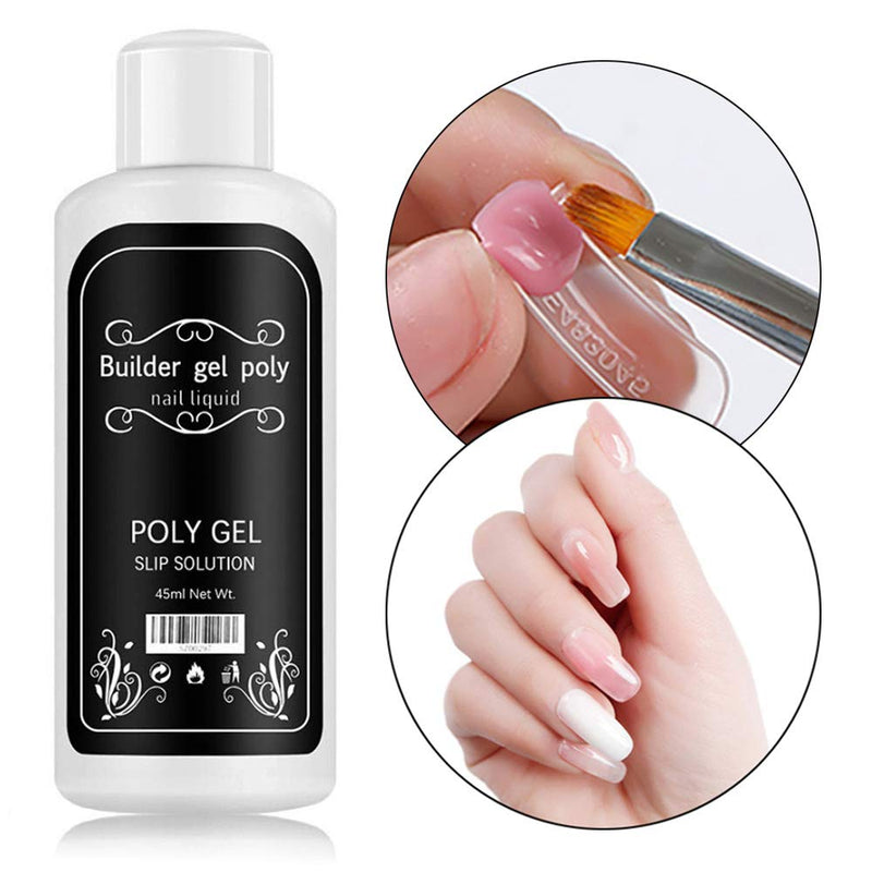 2 PCS Nail Extension Gel Solution,Quick Poly Gel Slip Solution,Nail Extension Gel Liquid Solution,Nail Gel Liquid Extension,Nail Gel Builder Liquid for DIY Nail Art,Contain 1 Brush & 1 Spatula - BeesActive Australia