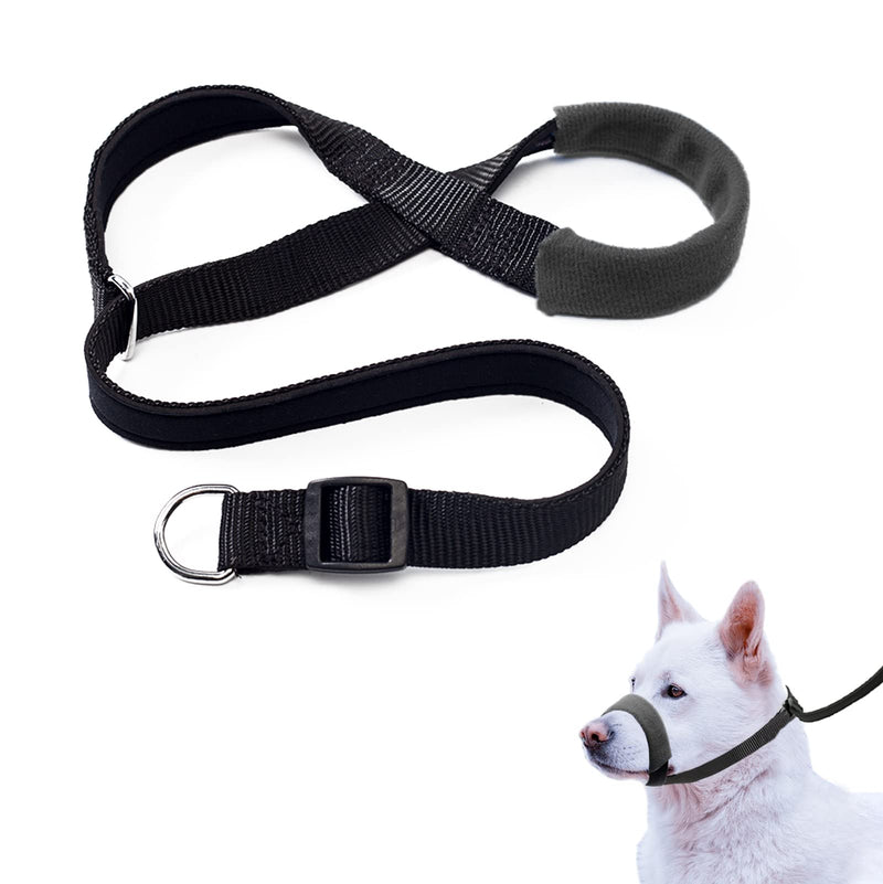 Dog Head Collar One Clip Anti Pull Dog Head Halter with Movable Pad Adjustable Training Tool L Black - BeesActive Australia
