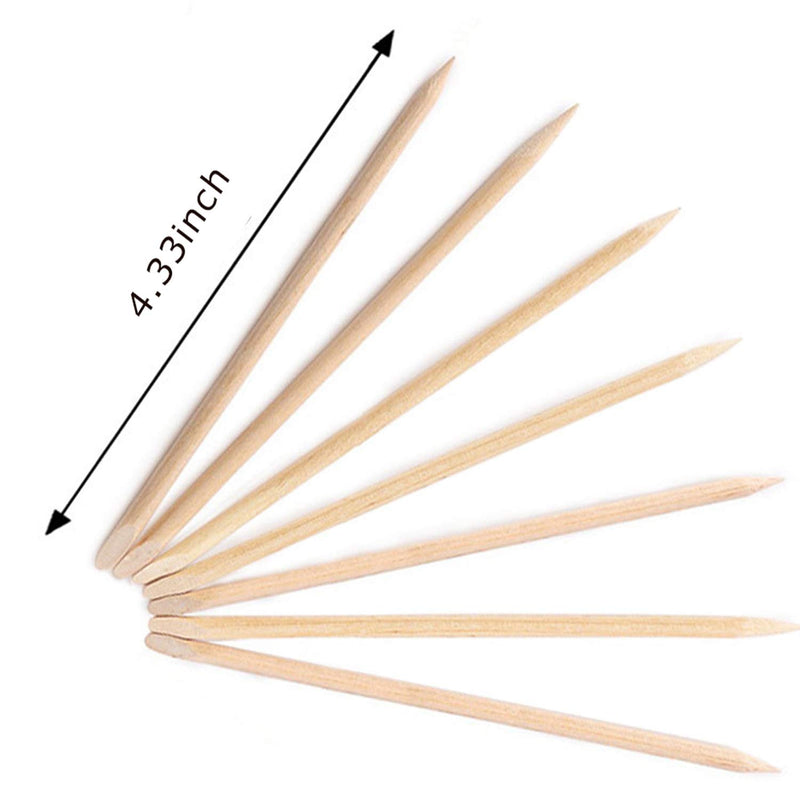 Niuta 100 Pieces Wooden Orange Sticks Nail Cuticle Stick for Pusher Remover Manicure Art Pedicure(4.3 Inch) (100 Counts) 100 Counts - BeesActive Australia
