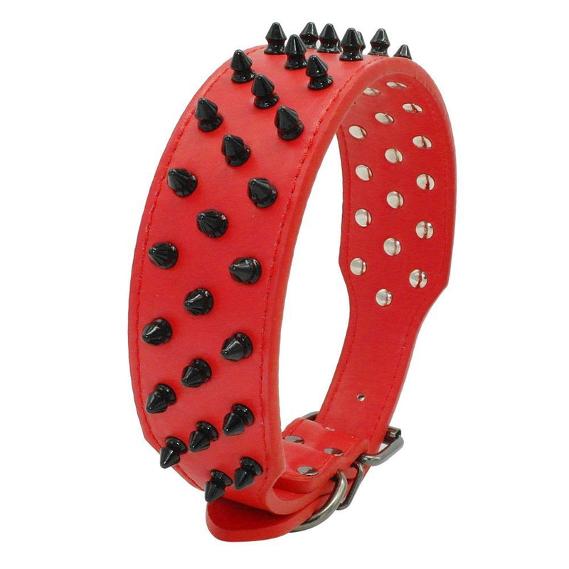 Benala 2" Black Leather Dog Collars Cool Spiked Studded Pet Dog Collar for Medium Large Dogs Pitbulls Mastiff Bully - BeesActive Australia