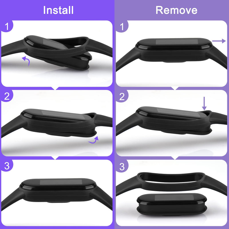 Wanme 8 PACK Bands for Xiaomi Mi Band 5 Strap & Xiaomi Mi Band 6 Straps & Amazfit Band 5 Strap, Soft Silicone Sport Replacement Wristband Accessories for Xiaomi Mi Band 5/6 / Amazfit Band 5 (8 Pack A) 8 Pack A - BeesActive Australia